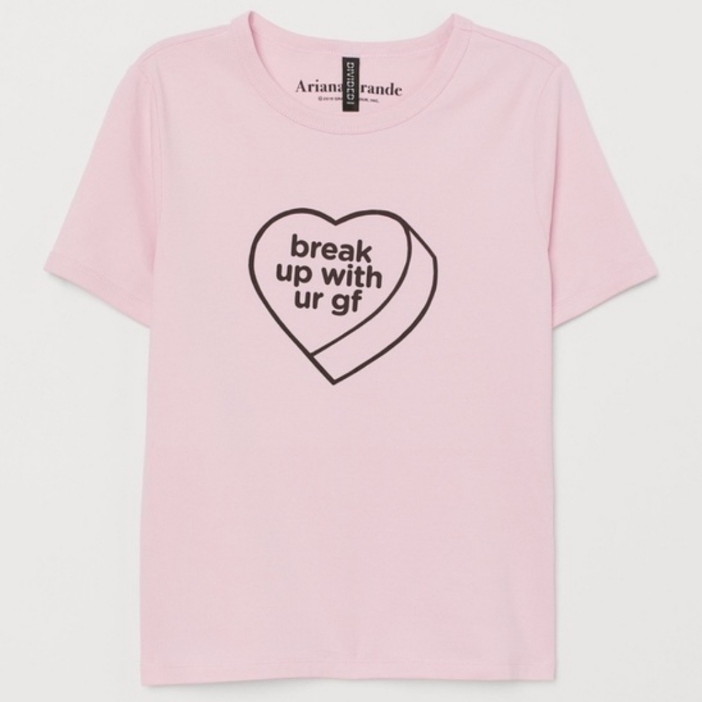 H&M Divided Ariana Grande "break up with ur gf" T-shirt Size Small - Picture 5 of 5